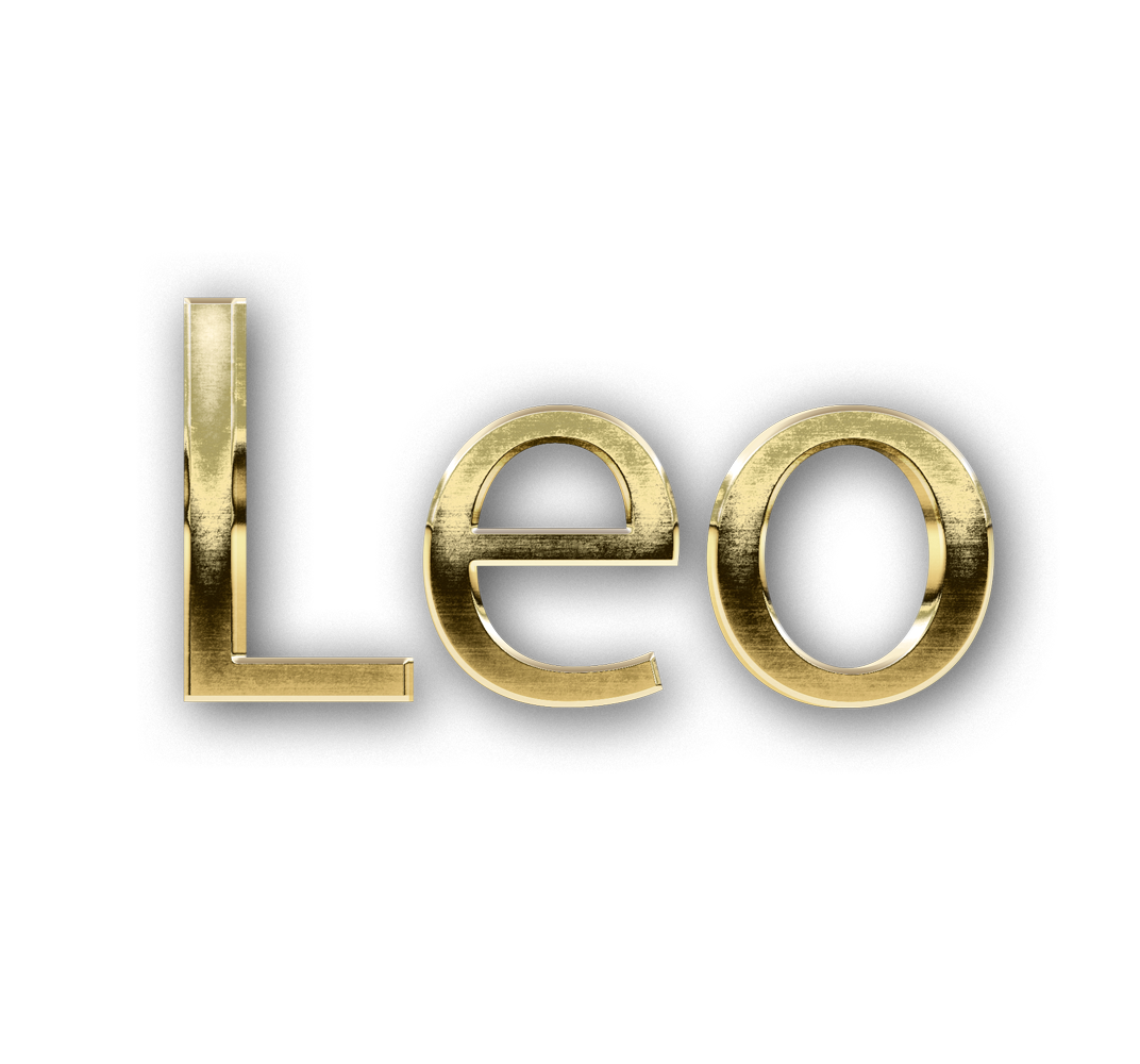 zodiac sign word LEO golden 3D text typography PNG images free